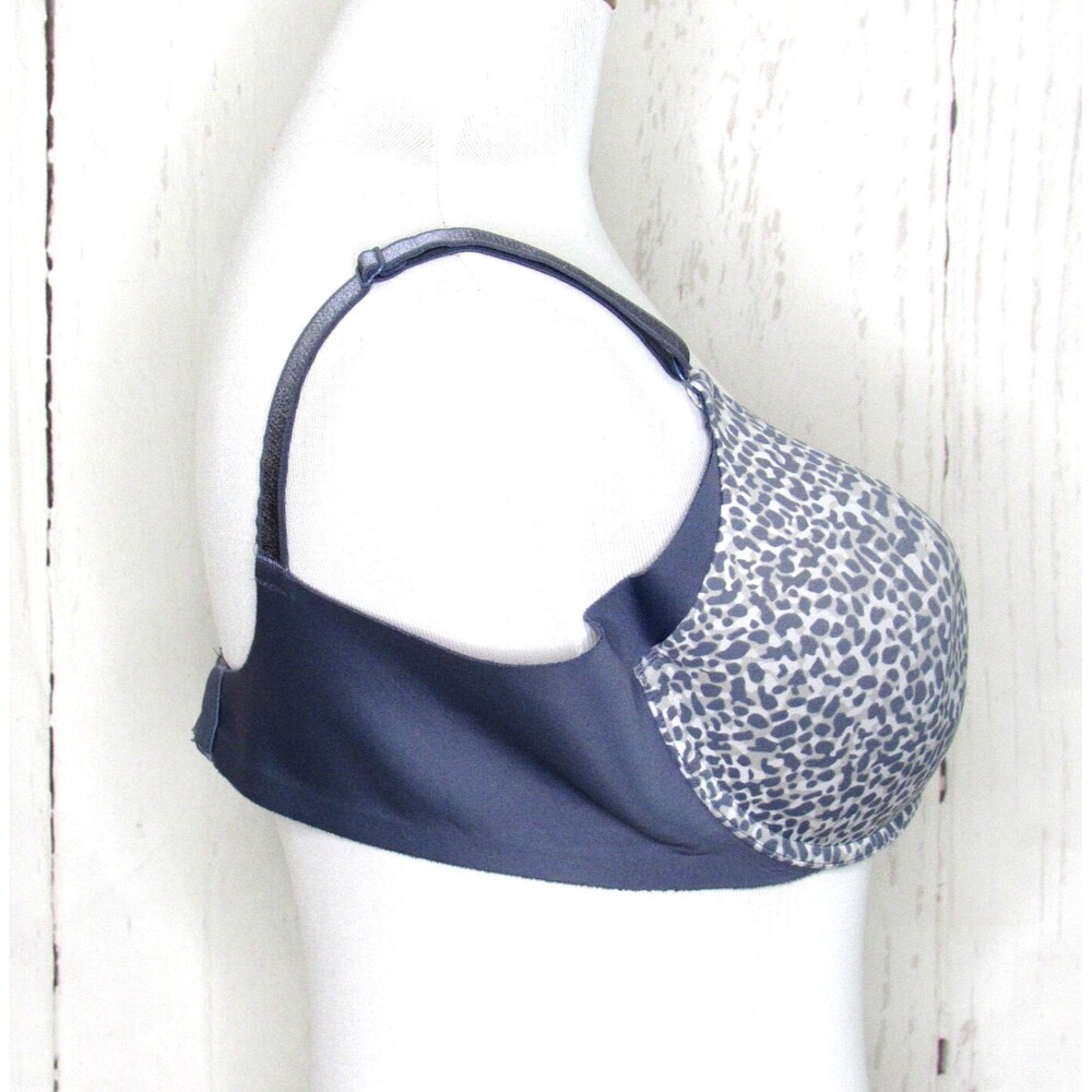 Warners No Side Effects T-Shirt Bra 01356 Underwire Gray Animal Print Size 40C - Picture 2 of 6